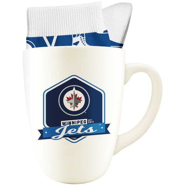 Le Sports Vault Jets de Winnipeg 14 oz. Ensemble tasse et chaussettes rétro