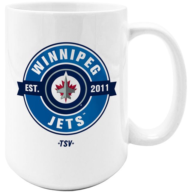 Le Sports Vault Jets de Winnipeg 15 oz. Tasse à café sublimée