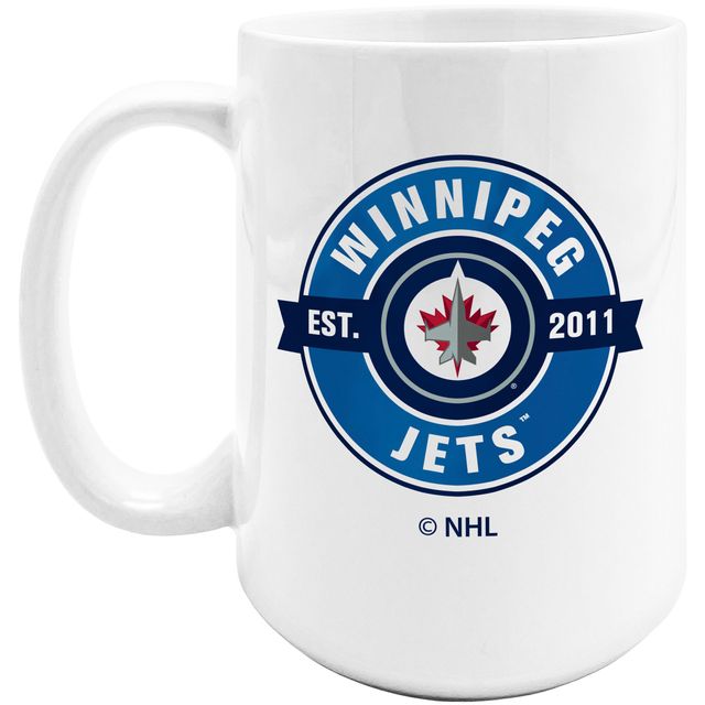 Le Sports Vault Jets de Winnipeg 15 oz. Tasse à café sublimée