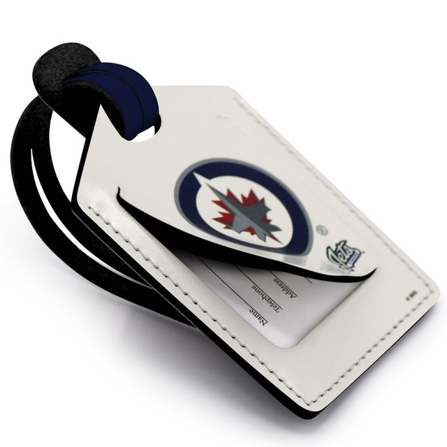 Étiquette de bagage en cuir personnalisée Jets de Winnipeg blanc