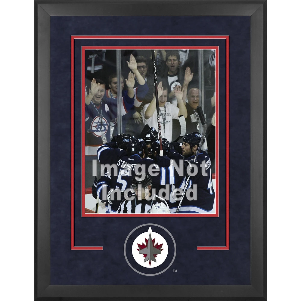 Cadre d'installation vertical de luxe en suède 16" x 20" des Jets de Winnipeg avec logo de l'équipe