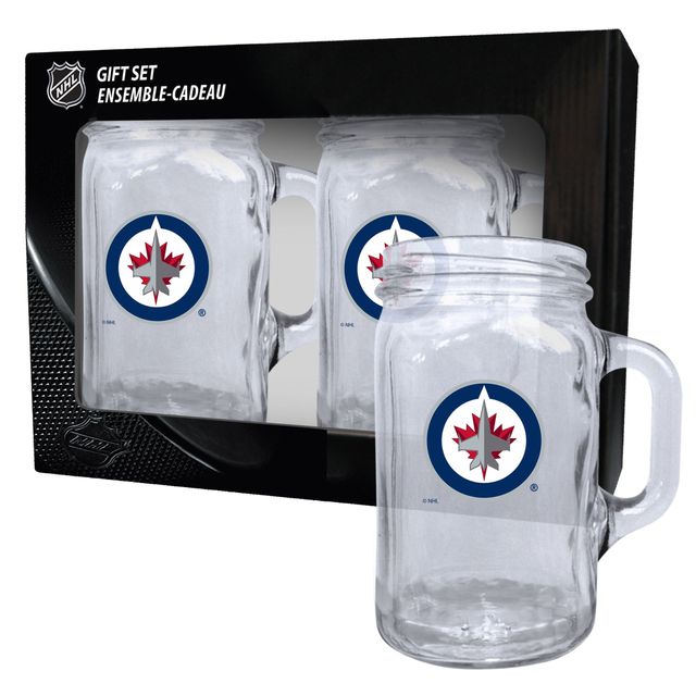 Paquet de 2 Jets de Winnipeg 16oz. Ensemble de tasses maçon