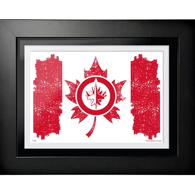 Photo encadrée 12 po x 16 po de la fête du Canada des Jets de Winnipeg 2023