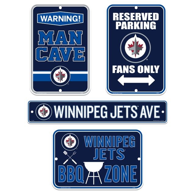 Ensemble d'enseignes de ventilateur 4 pièces des Jets de Winnipeg