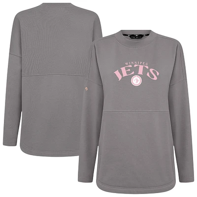 Women's Levelwear  Gray Winnipeg Jets Mother's Day Beaudry Arched Pullover Sweatshirt