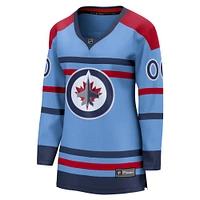 Women's Fanatics  Light Blue Winnipeg Jets Anniversary Breakaway Custom Jersey