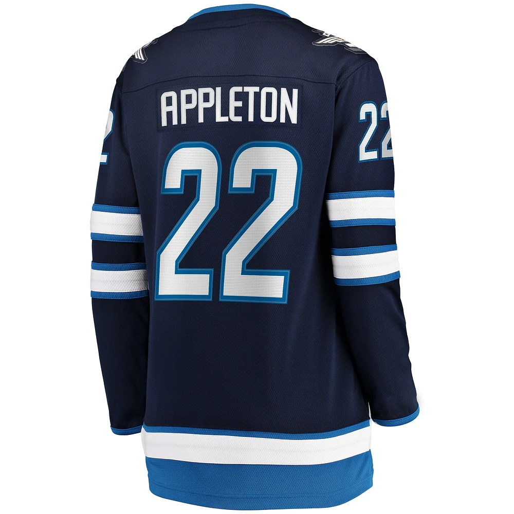 Women's Fanatics Mason Appleton Navy Winnipeg Jets Home Breakaway Jersey