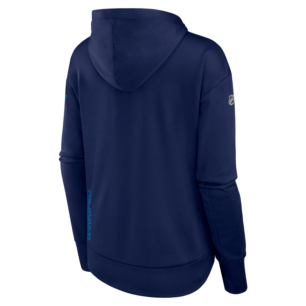 Women's Fanatics Navy Winnipeg Jets Authentic Pro Scuba Full-Zip Hoodie