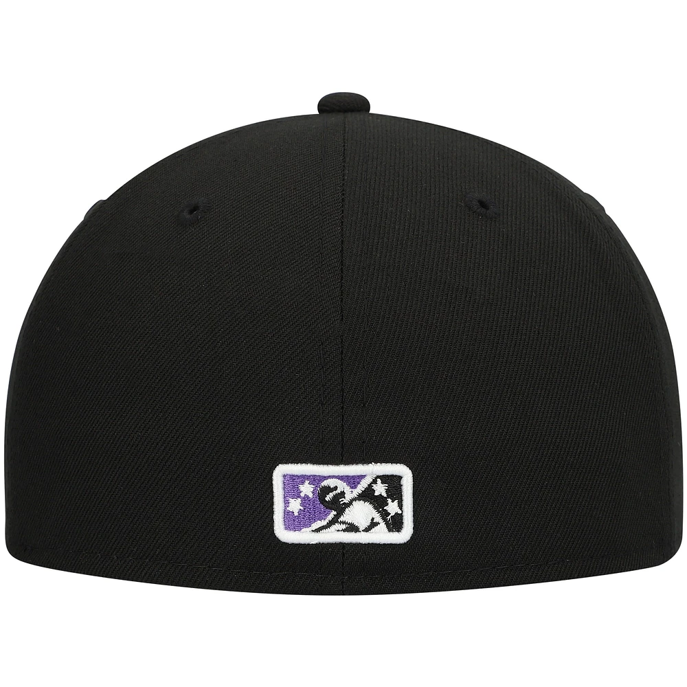Men's New Era Black Winston-Salem Dash Authentic Collection Road 59FIFTY Fitted Hat