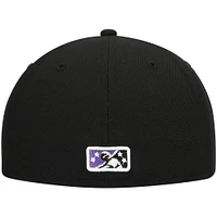 Men's New Era Black Winston-Salem Dash Authentic Collection Road 59FIFTY Fitted Hat