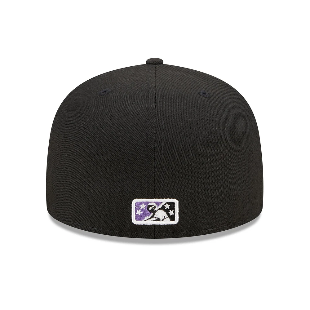 Men's New Era Black Winston-Salem Dash Marvel x Minor League 59FIFTY Fitted Hat