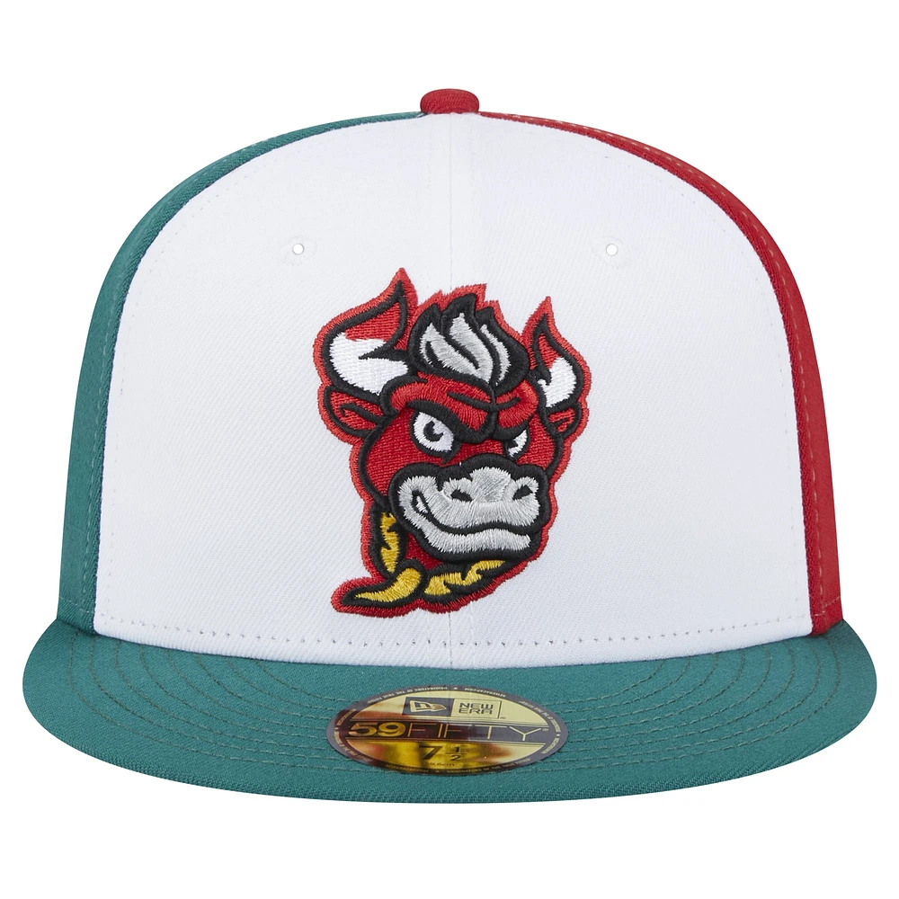 Men's New Era Red Winston-Salem Dash Theme Night Italian Beef 59FIFTY Fitted Hat