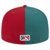 Men's New Era Red Winston-Salem Dash Theme Night Italian Beef 59FIFTY Fitted Hat
