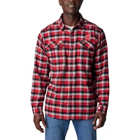 Columbia  Red Wisconsin Badgers Flare Gun Flannel Long Sleeve Shirt