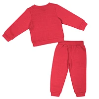 Sweat-shirt et pantalon en polaire pour filles Colosseum Red Wisconsin Badgers Flower Power