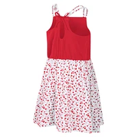 Girls Youth Colosseum Red/White Wisconsin Badgers Robin Floral Dress