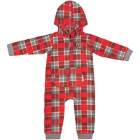 Infant Colosseum  Red Wisconsin Badgers Full-Zip Plaid Hoodie Long Sleeve Jumper