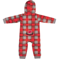 Infant Colosseum  Red Wisconsin Badgers Full-Zip Plaid Hoodie Long Sleeve Jumper