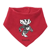 Infant Mitchell & Ness Black/Red Wisconsin Badgers 3-Pack Bodysuit, Bib and Bootie Set