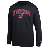 Men's Champion  Black Wisconsin Badgers Arch Over Logo Long Sleeve T-Shirt