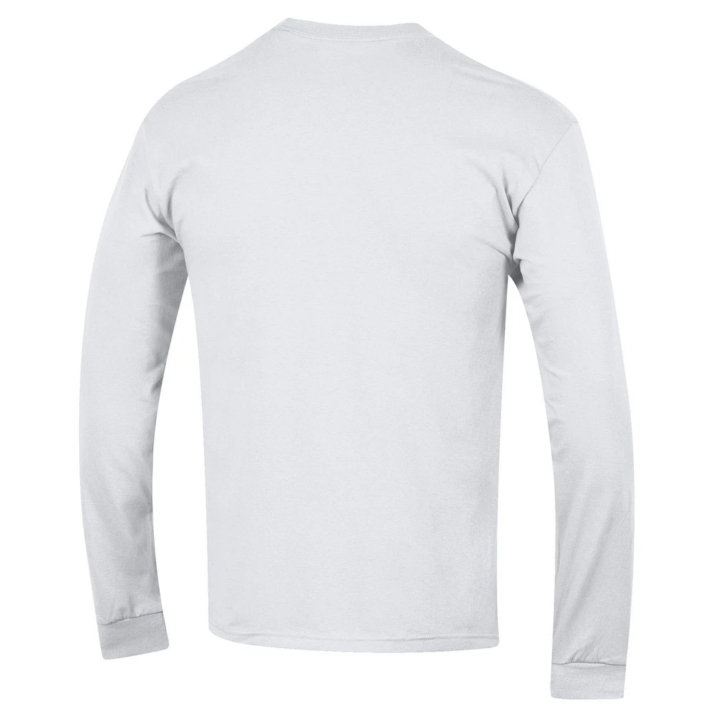 Men's Champion  White Wisconsin Badgers Arch Over Logo Long Sleeve T-Shirt