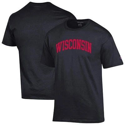 Men's Champion  Black Wisconsin Badgers Basic Arch T-Shirt