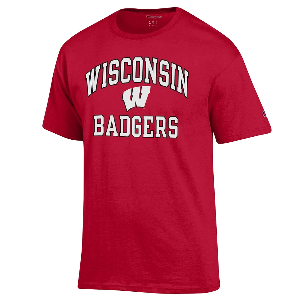 Men's Champion Red Wisconsin Badgers High Motor T-Shirt