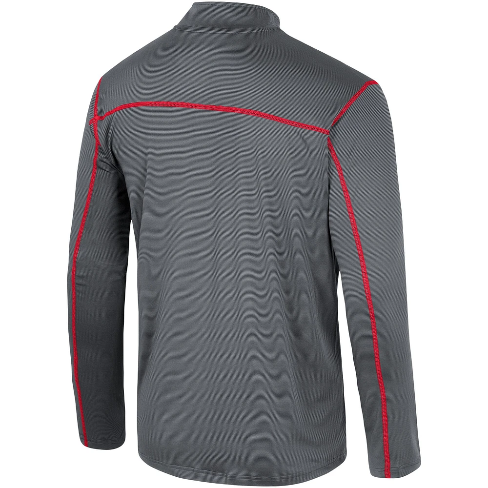 Men's Colosseum Black Wisconsin Badgers Cameron Quarter-Zip Windshirt
