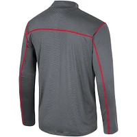 Men's Colosseum Black Wisconsin Badgers Cameron Quarter-Zip Windshirt
