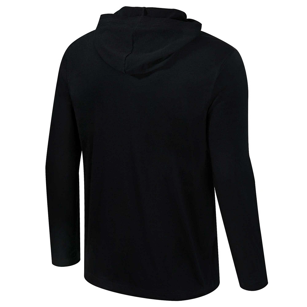 T-shirt à capuche manches longues et Colosseum Black Wisconsin Badgers pour hommes Color Pop Active Blend 2-Hit