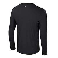 Men's Colosseum Black Wisconsin Badgers Color Pop Active Blend 2-Hit Long Sleeve T-Shirt
