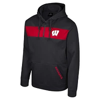 Sweat à capuche quart de zip Colosseum Black Wisconsin Badgers pour hommes