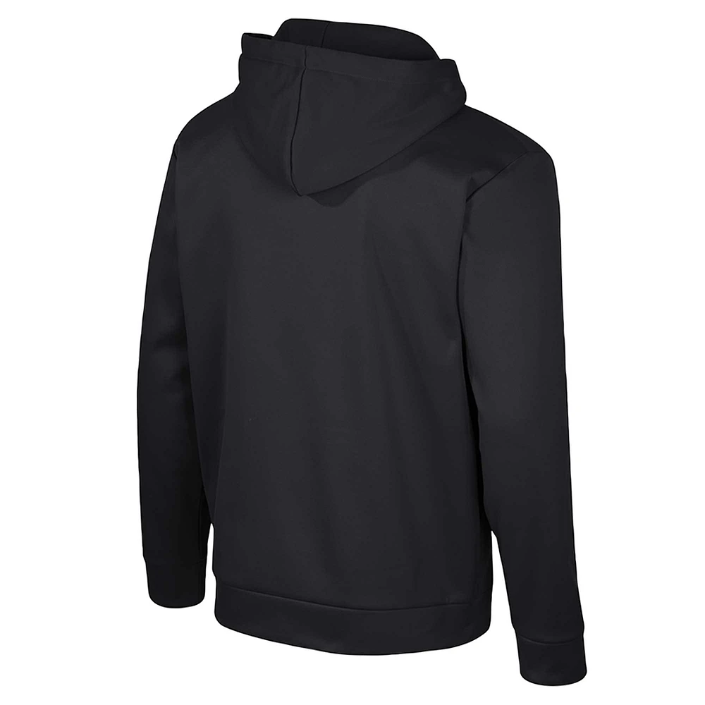Men's Colosseum  Black Wisconsin Badgers Quarter-Zip Hoodie