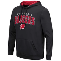 Men's Colosseum Black Wisconsin Badgers Resistance Pullover Hoodie