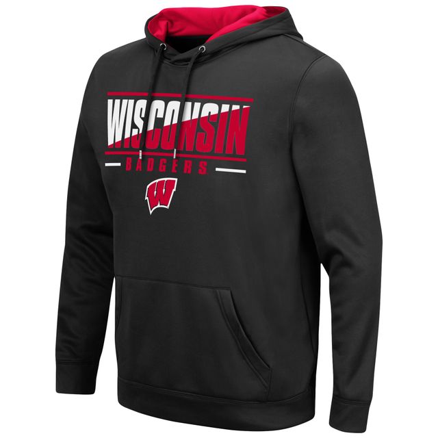 Sweat à capuche Colosseum Black Wisconsin Badgers Slash Stack 2.0 pour homme