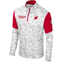 Men's Colosseum  Camo Wisconsin Badgers OHT Military Appreciation Tomahawk Quarter-Zip Windshirt