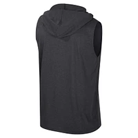Men's Colosseum Heather Black Wisconsin Badgers Varsity Sleeveless Hoodie Tank Top