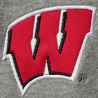 Men's Colosseum Heathered Gray Wisconsin Badgers Tortugas Team Logo Quarter-Zip Jacket