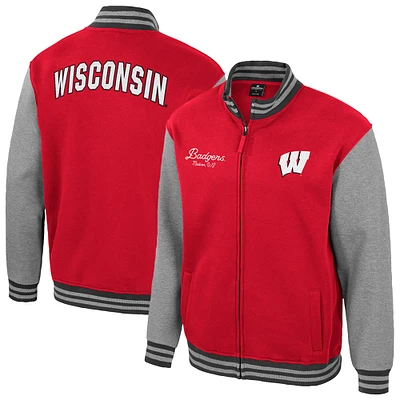 Veste universitaire entièrement zippée Ambi-Turner pour homme Colosseum Red Wisconsin Badgers