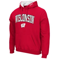 Men's Colosseum Wisconsin Badgers Arch & Logo 3.0 Pullover Hoodie