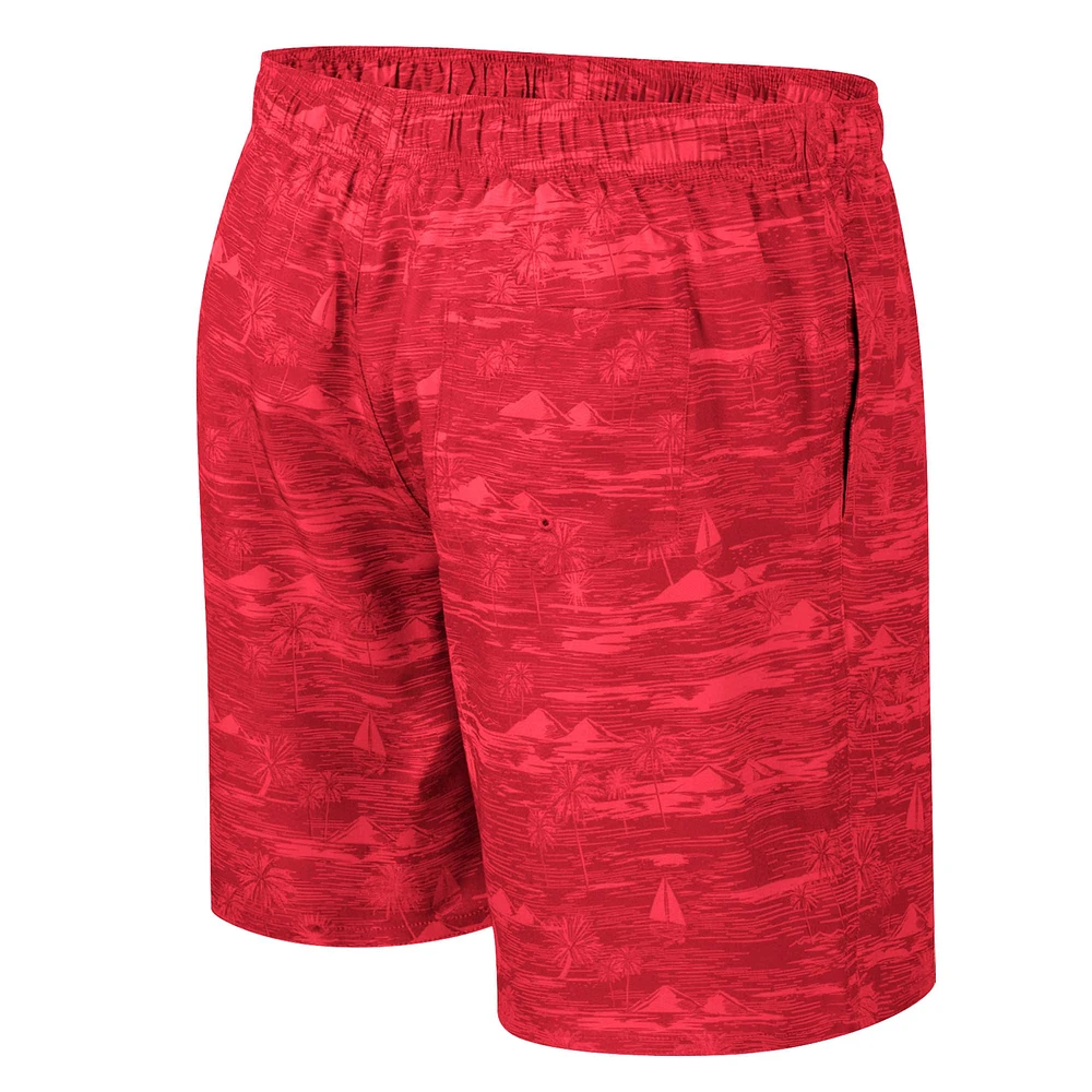 Men's Colosseum Red Wisconsin Badgers Ozark Swim Shorts