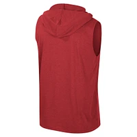 Men's Colosseum Red Wisconsin Badgers Varsity Sleeveless Hoodie Tank Top