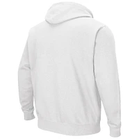 Men's Colosseum White Wisconsin Badgers Sunrise Pullover Hoodie