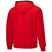 Men's  Columbia Red Wisconsin Badgers Flanker Fleece Pullover Hoodie