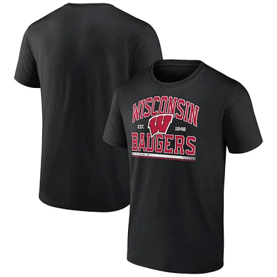 Men's Fanatics Black Wisconsin Badgers Modern Stack T-Shirt