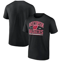 Men's Fanatics Black Wisconsin Badgers Modern Stack T-Shirt
