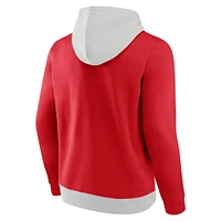 Men's Fanatics  Gray/Red Wisconsin Badgers Primary Arctic Pullover Hoodie