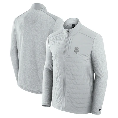 Veste zippée complète avec logo principal ton sur Fanatics Grey Wisconsin Badgers pour homme