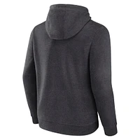Men's Fanatics  Heather Charcoal Wisconsin Badgers Horizontal Block Fleece Pullover Hoodie