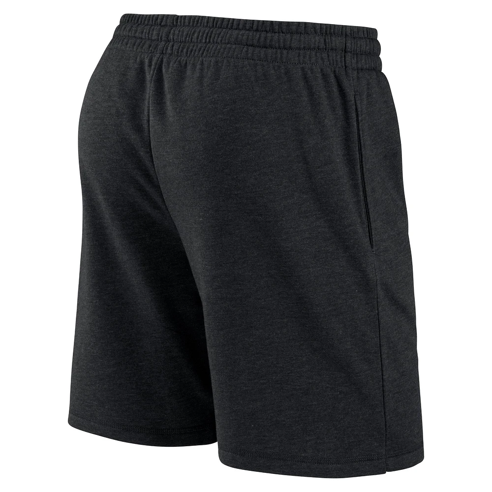 Men's Fanatics Heathered Black Wisconsin Badgers Primary Logo Shorts